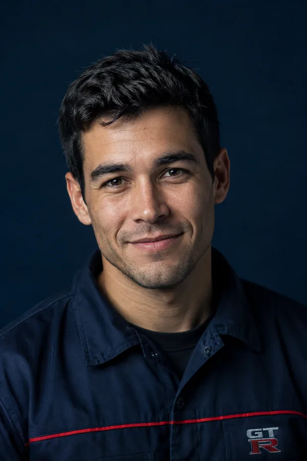 Retrato de Hugo Sanchis, mecánico